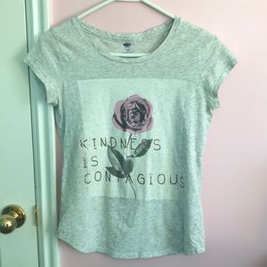 Grey “Kindness is contagious” t-shirt for girls